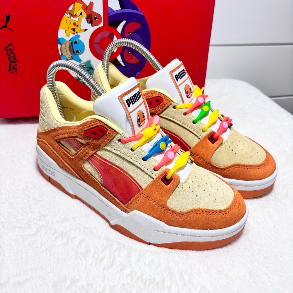 Puma‎ POKeMon Kids' Orange and Cream Sneakers Size 4.5 NEW